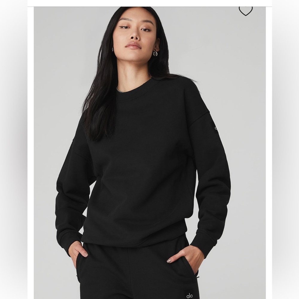 ALO Yoga heavyweight Black Crew Neck Sweater